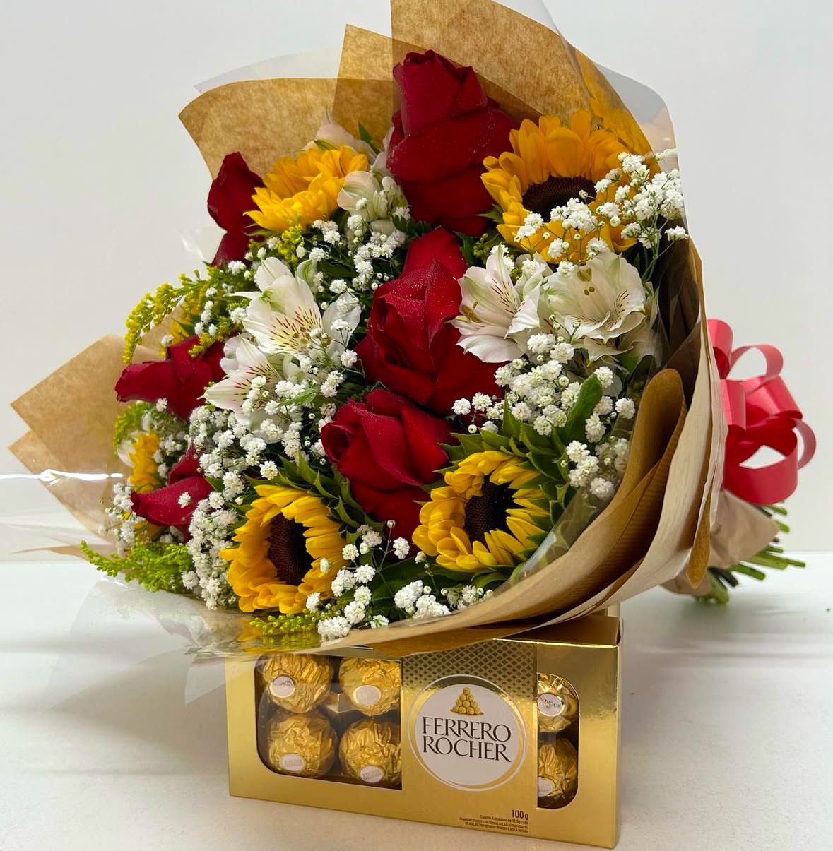 BUQUE ROSAS E CHOCOLATE